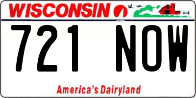 WI license plate 721NOW