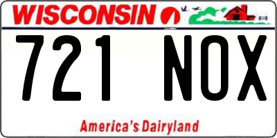 WI license plate 721NOX