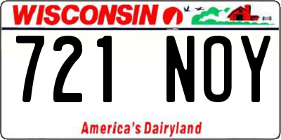 WI license plate 721NOY
