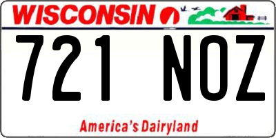WI license plate 721NOZ