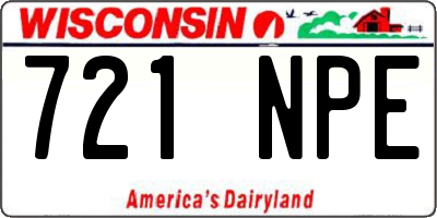 WI license plate 721NPE