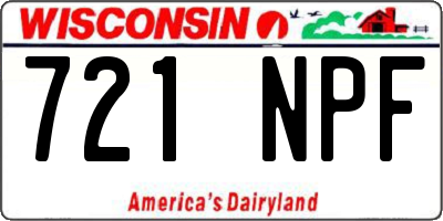 WI license plate 721NPF