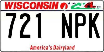 WI license plate 721NPK