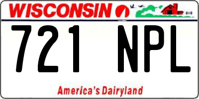 WI license plate 721NPL