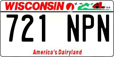 WI license plate 721NPN