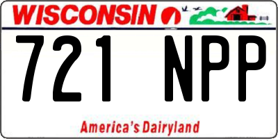 WI license plate 721NPP