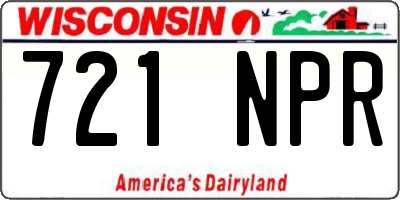 WI license plate 721NPR