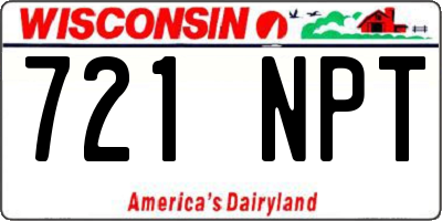 WI license plate 721NPT