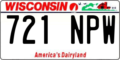 WI license plate 721NPW
