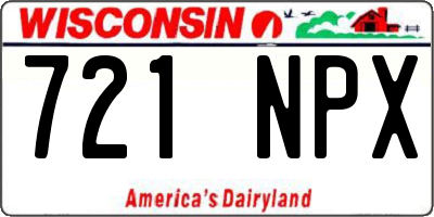 WI license plate 721NPX