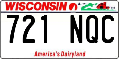 WI license plate 721NQC