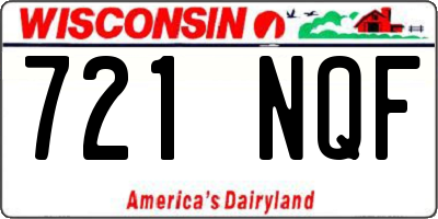 WI license plate 721NQF