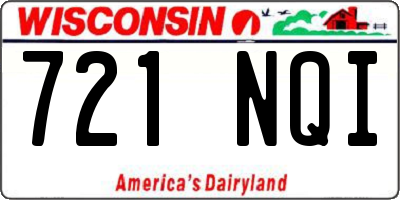 WI license plate 721NQI