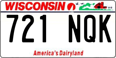 WI license plate 721NQK