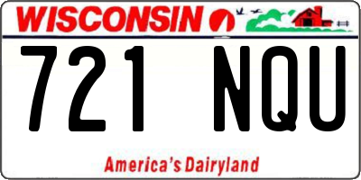 WI license plate 721NQU
