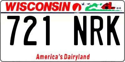 WI license plate 721NRK