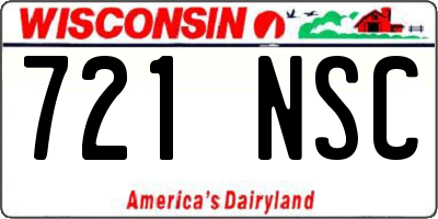 WI license plate 721NSC