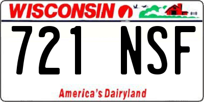 WI license plate 721NSF