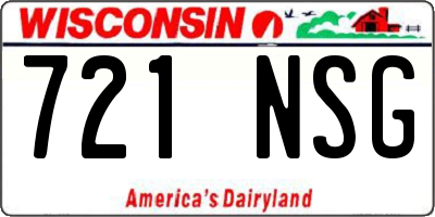 WI license plate 721NSG