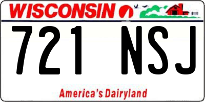 WI license plate 721NSJ