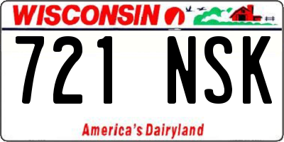WI license plate 721NSK