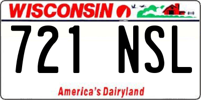 WI license plate 721NSL