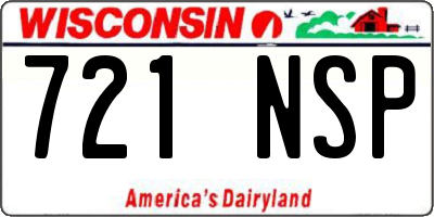 WI license plate 721NSP