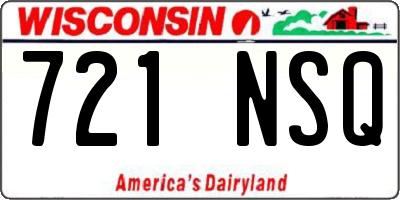 WI license plate 721NSQ