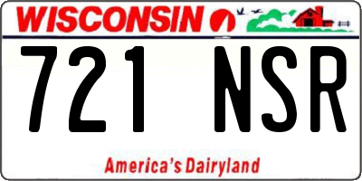 WI license plate 721NSR