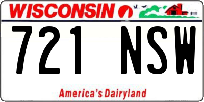 WI license plate 721NSW