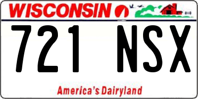 WI license plate 721NSX