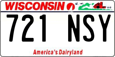 WI license plate 721NSY