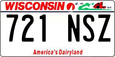 WI license plate 721NSZ