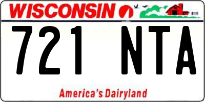 WI license plate 721NTA