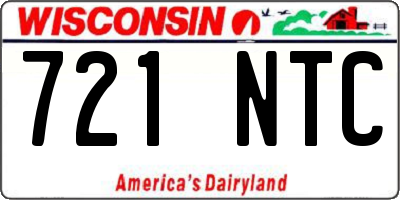 WI license plate 721NTC