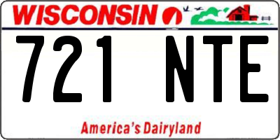 WI license plate 721NTE