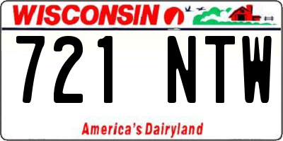 WI license plate 721NTW