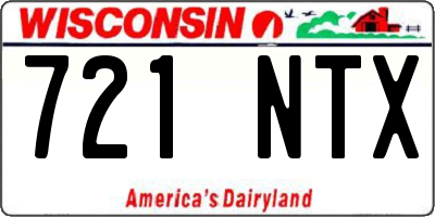 WI license plate 721NTX