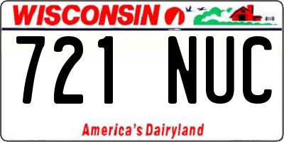 WI license plate 721NUC