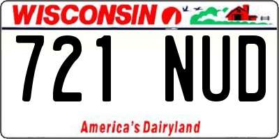 WI license plate 721NUD