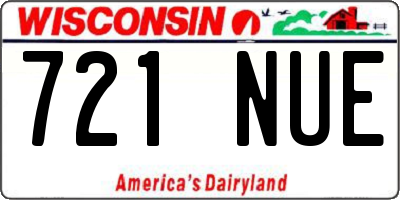 WI license plate 721NUE