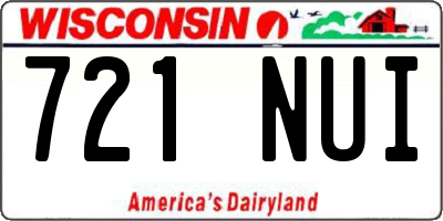 WI license plate 721NUI