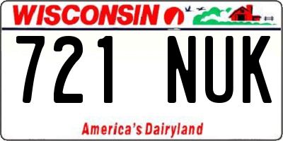 WI license plate 721NUK