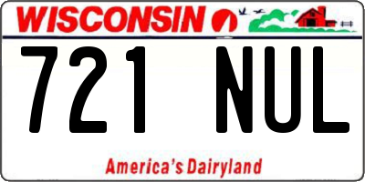 WI license plate 721NUL