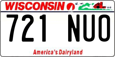 WI license plate 721NUO
