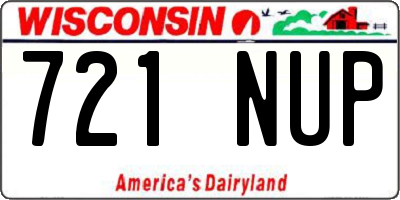 WI license plate 721NUP