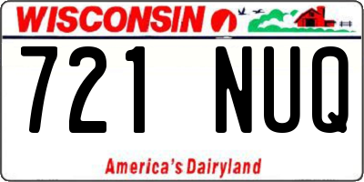 WI license plate 721NUQ