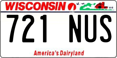 WI license plate 721NUS