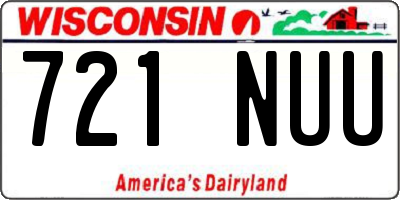 WI license plate 721NUU