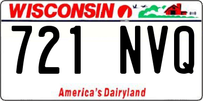 WI license plate 721NVQ